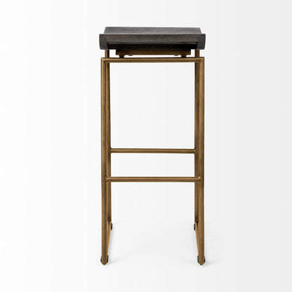 Givens Black Wood Top Bar Stool