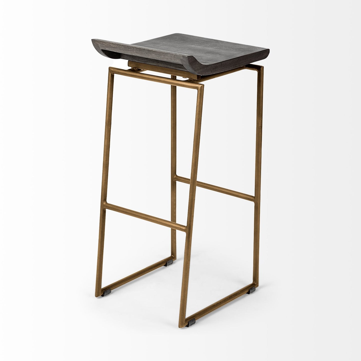 Givens Black Wood Top Bar Stool
