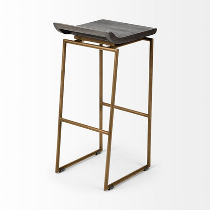 Givens Black Wood Top Bar Stool