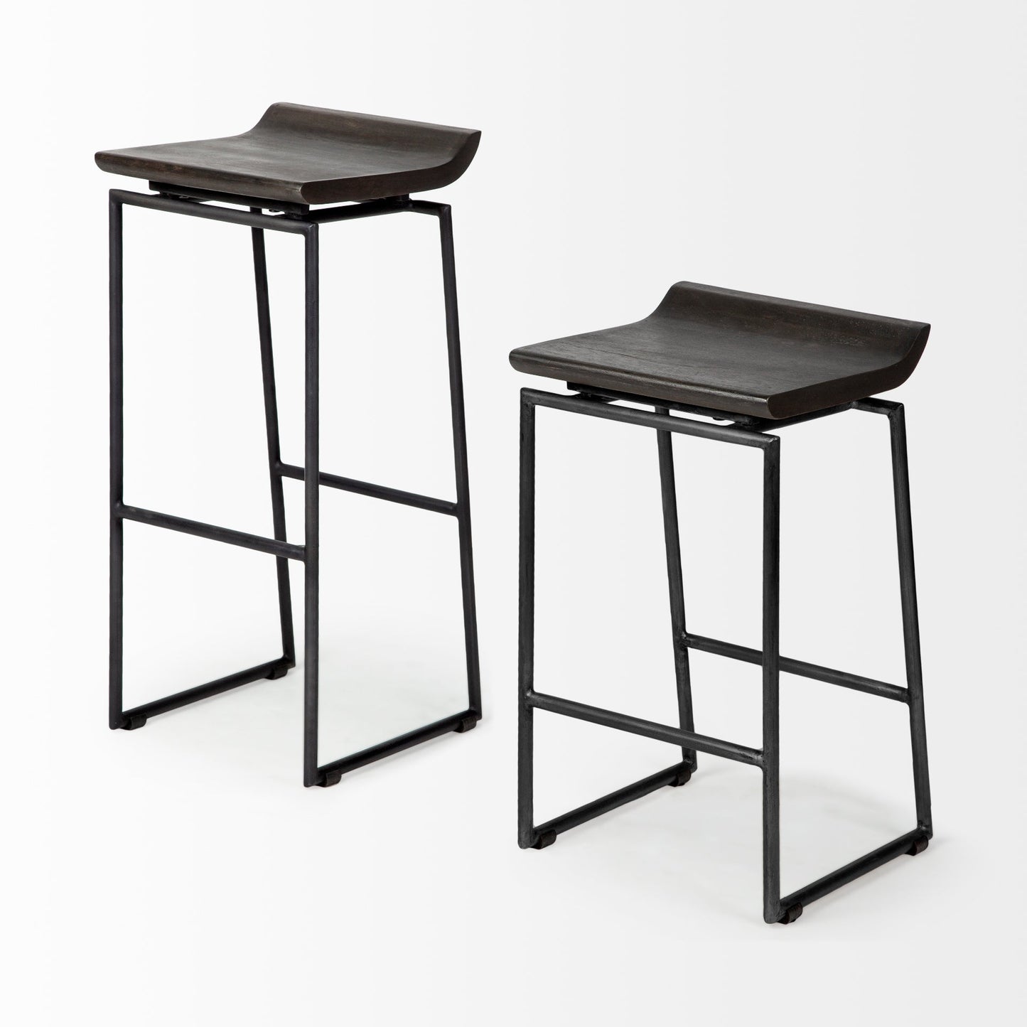 Givens Black Wood Top Bar Stool