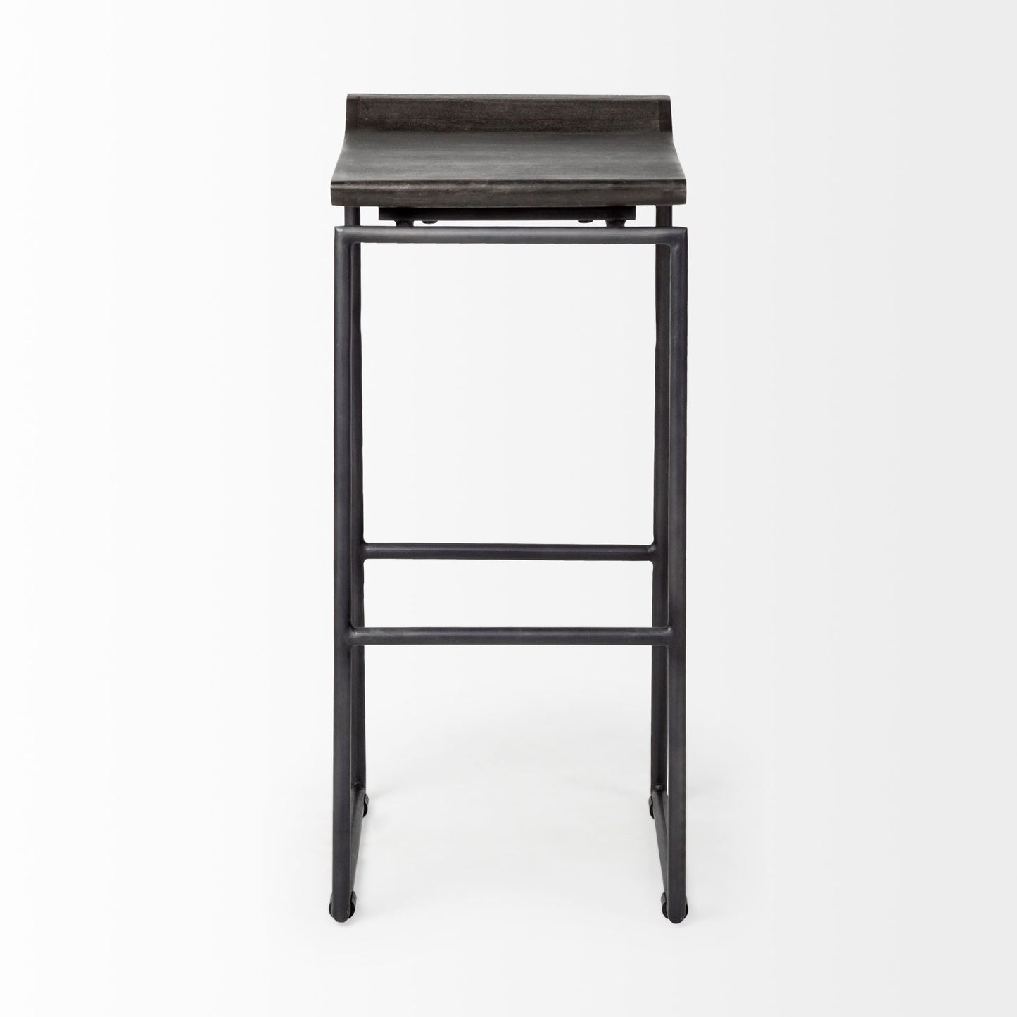 Givens Black Wood Top Bar Stool