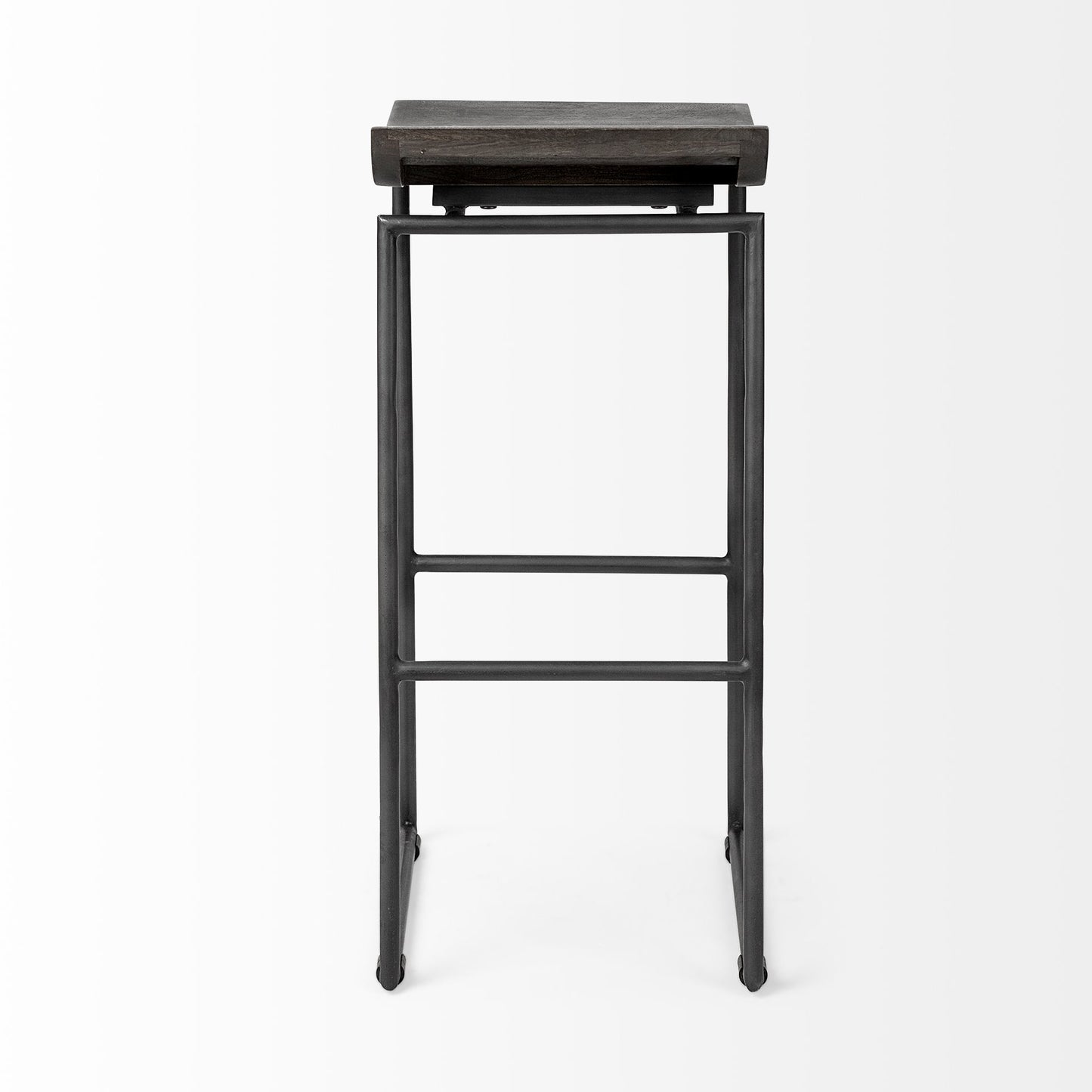 Givens Black Wood Top Bar Stool