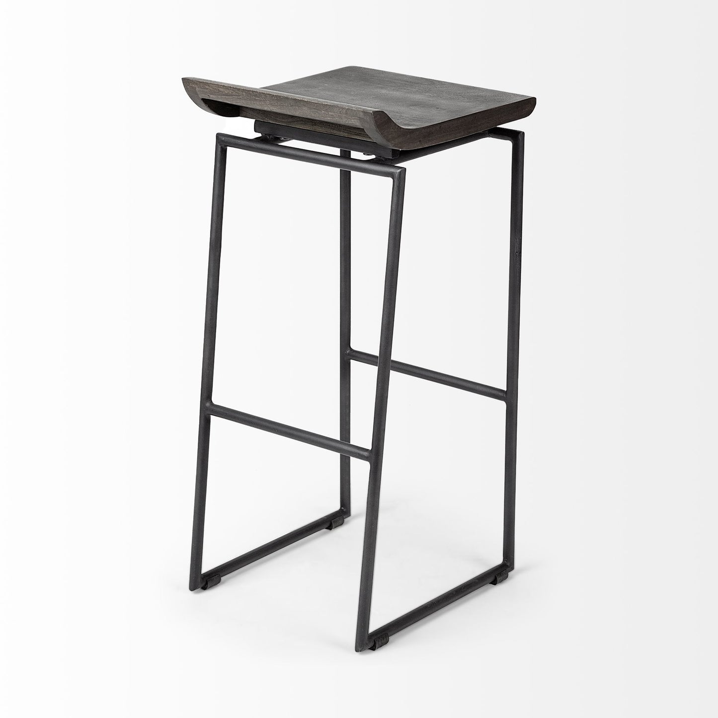 Givens Black Wood Top Bar Stool