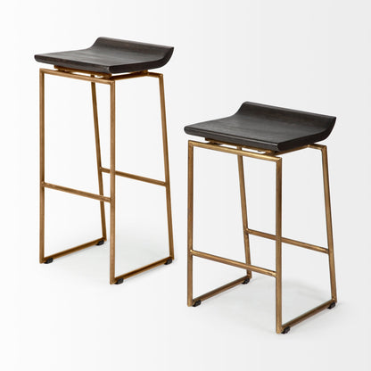 Givens Black Wood Top Bar Stool