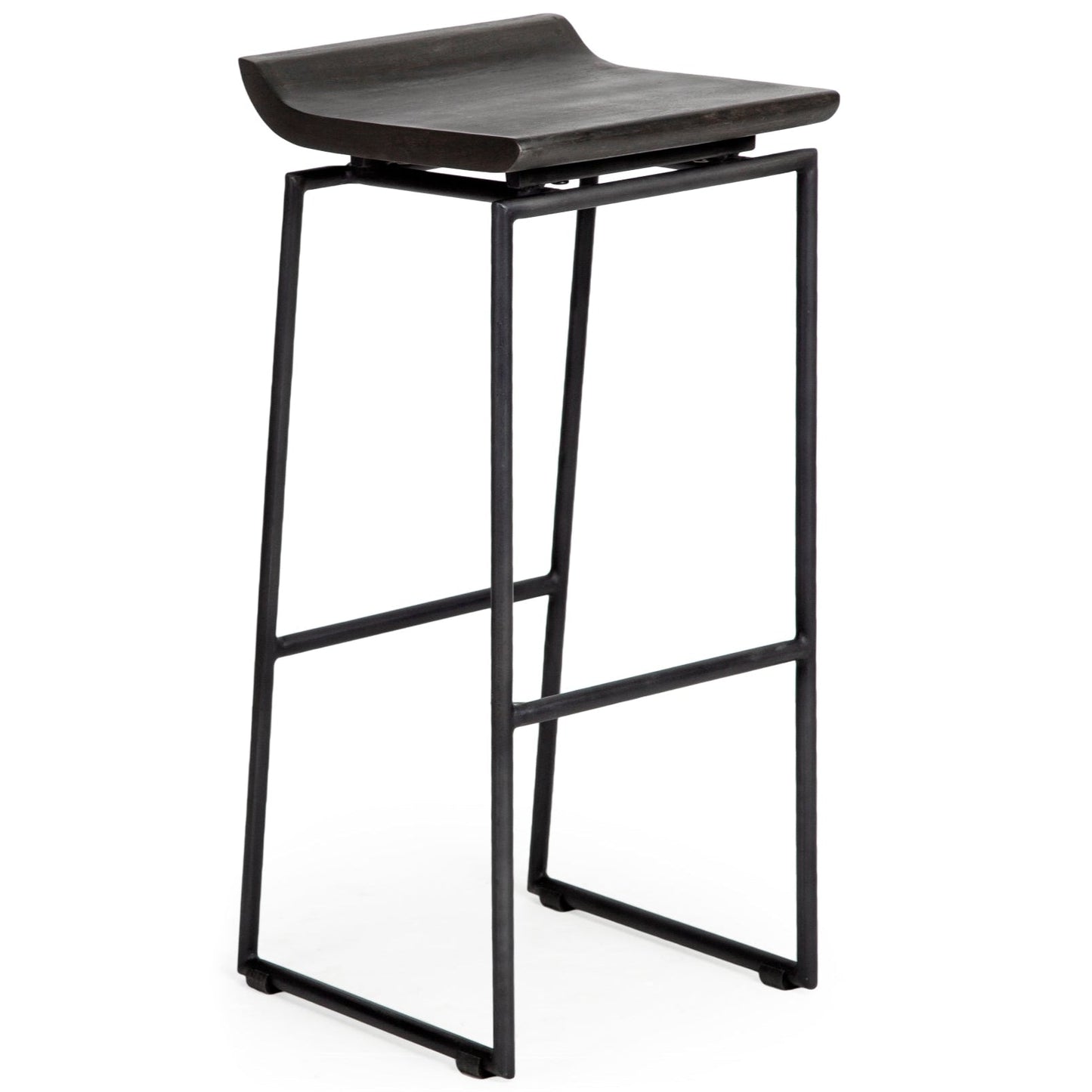 Givens Black Wood Top Bar Stool