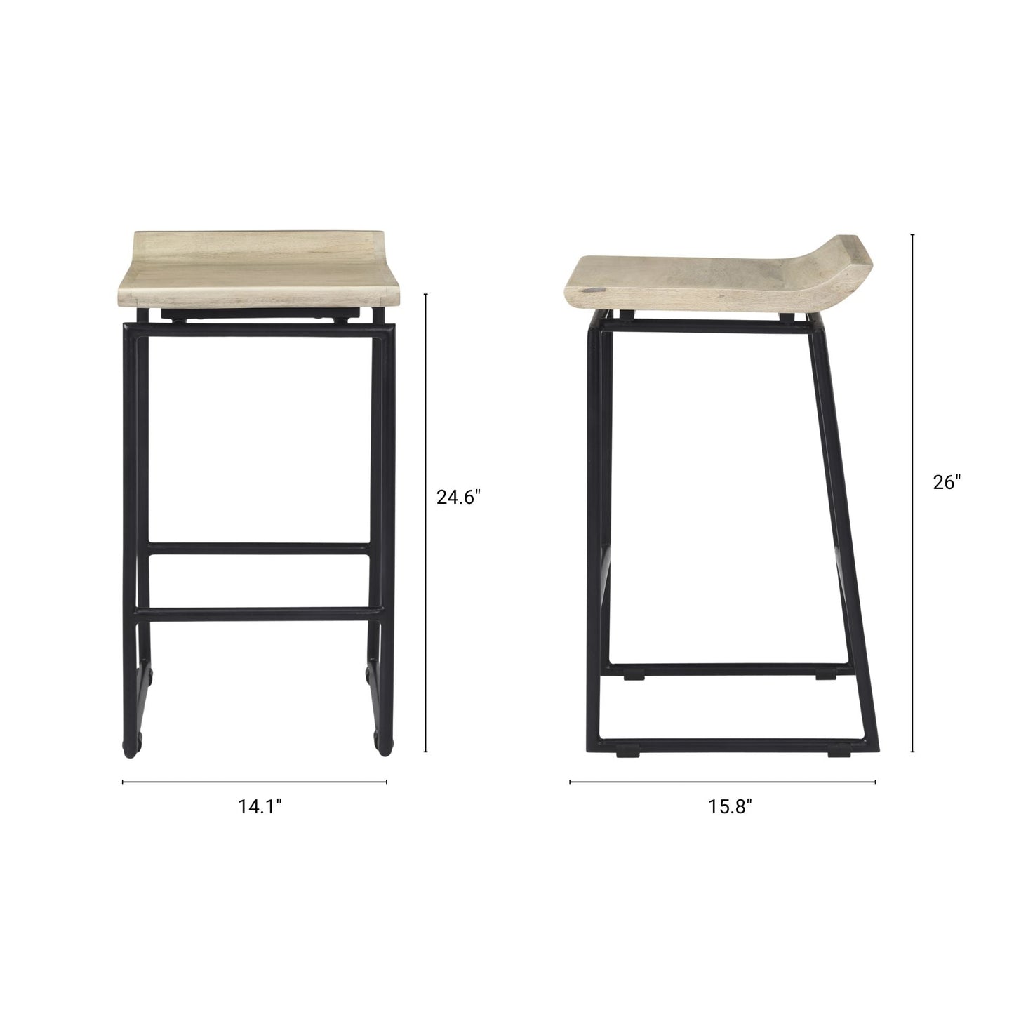 Givens Wood Top Counter Stool