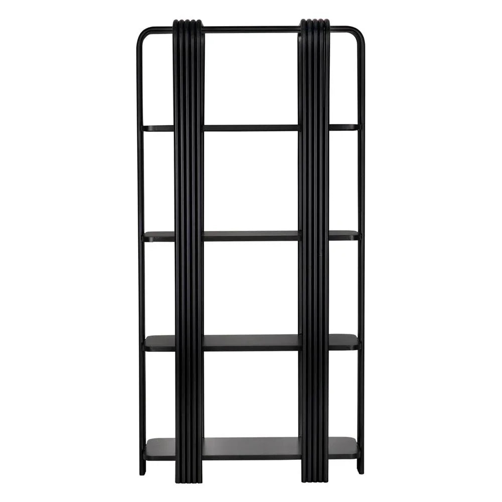 Giza Industrial Steel Black Etagere-Etageres-Noir-LOOMLAN