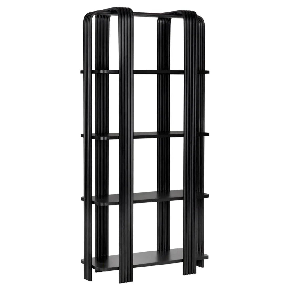 Giza Industrial Steel Black Etagere-Etageres-Noir-LOOMLAN