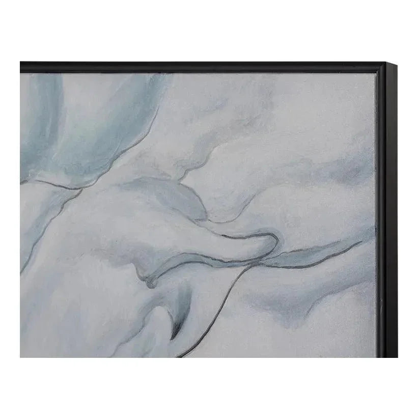 Glacial Rock Hand Painted Wall Art Black - LOOMLAN - SUNPAN - Canvas Art