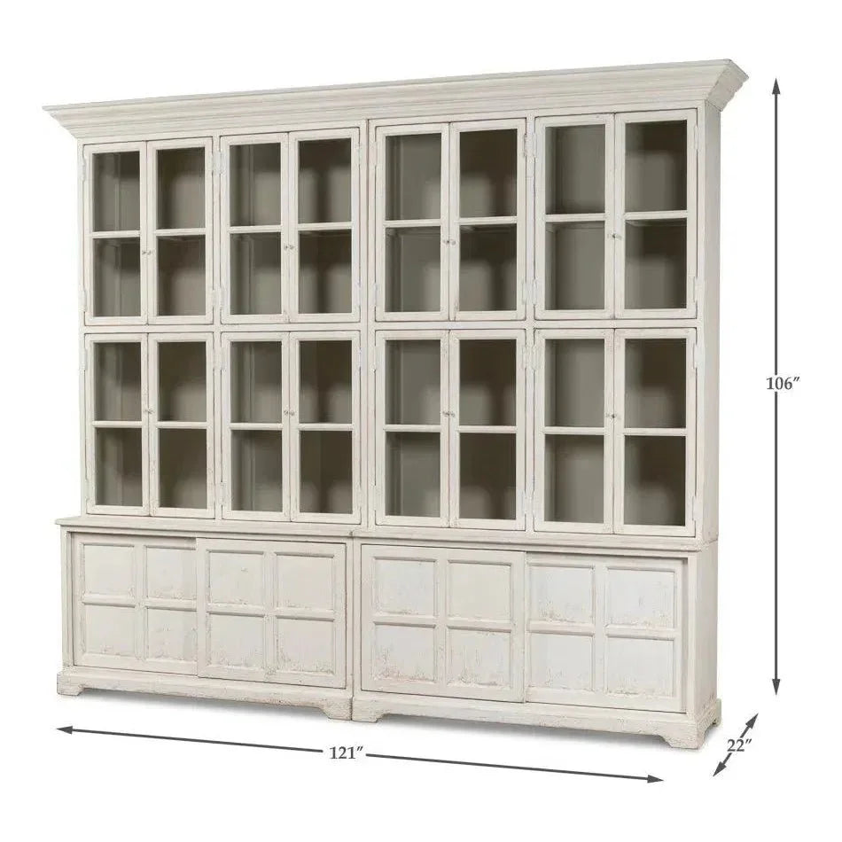 Glass Front Double Curio Bookcase Cabinets - LOOMLAN - Sarreid - Buffets & Curios