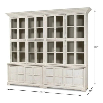 Glass Front Double Curio Bookcase Cabinets - LOOMLAN - Sarreid - Buffets & Curios