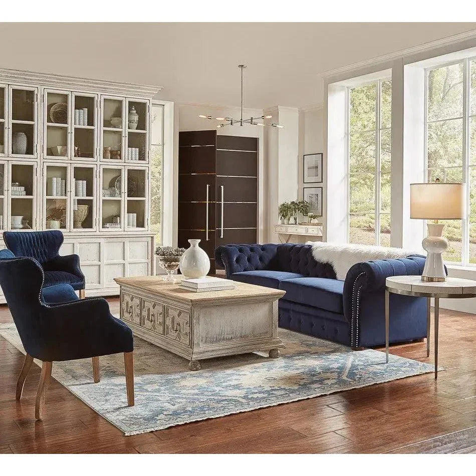 Glass Front Double Curio Bookcase Cabinets - LOOMLAN - Sarreid - Buffets & Curios