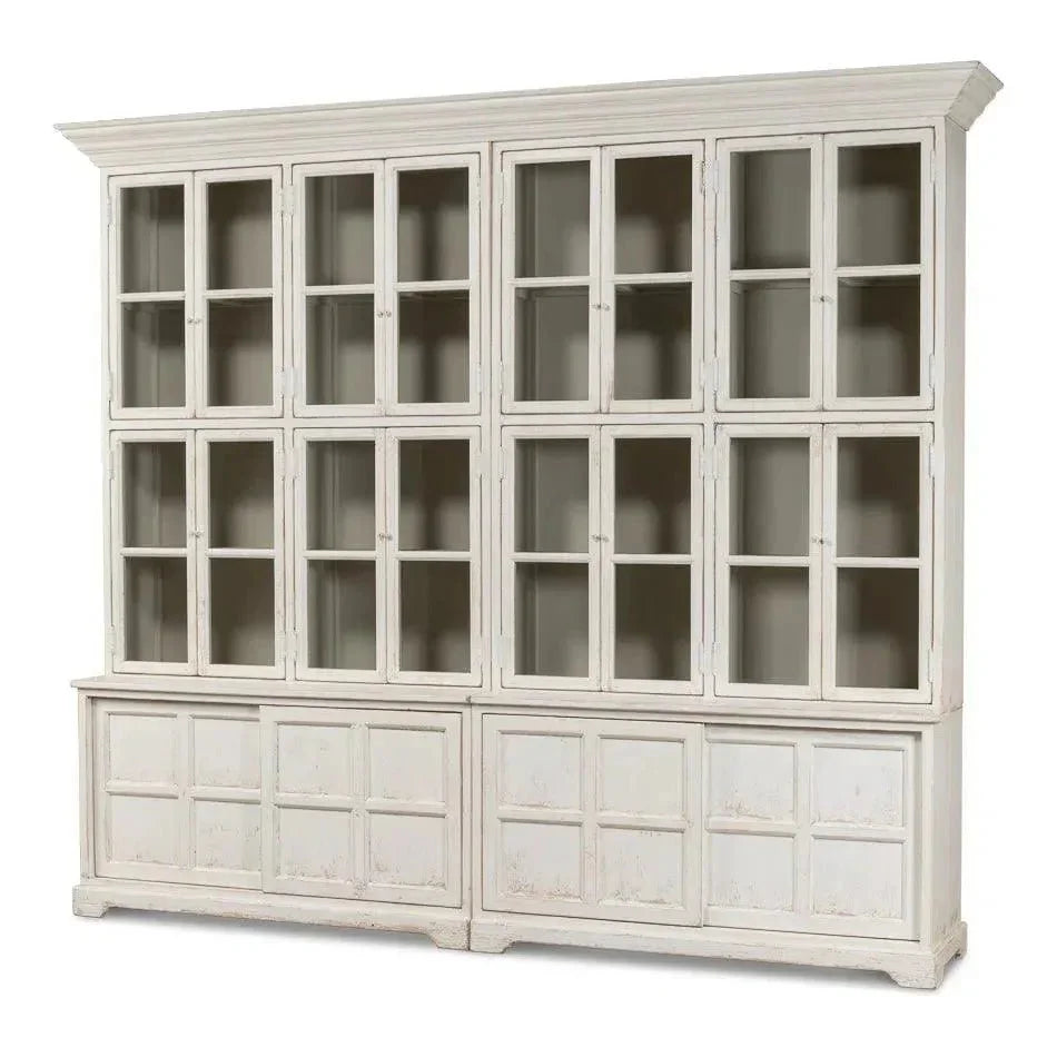 Glass Front Double Curio Bookcase Cabinets - LOOMLAN - Sarreid - Buffets & Curios