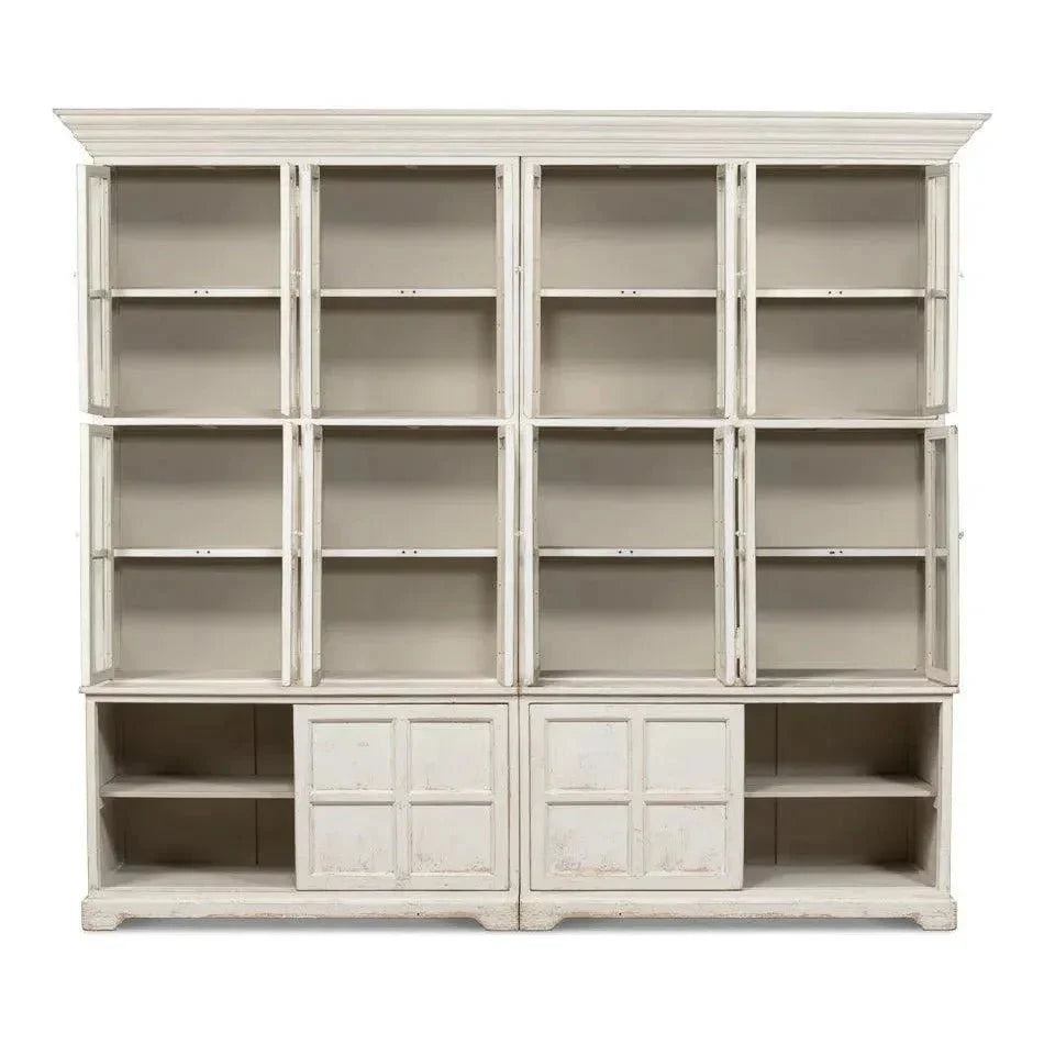Glass Front Double Curio Bookcase Cabinets - LOOMLAN - Sarreid - Buffets & Curios