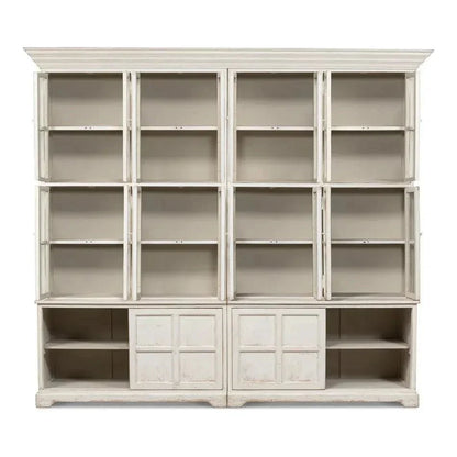 Glass Front Double Curio Bookcase Cabinets - LOOMLAN - Sarreid - Buffets & Curios