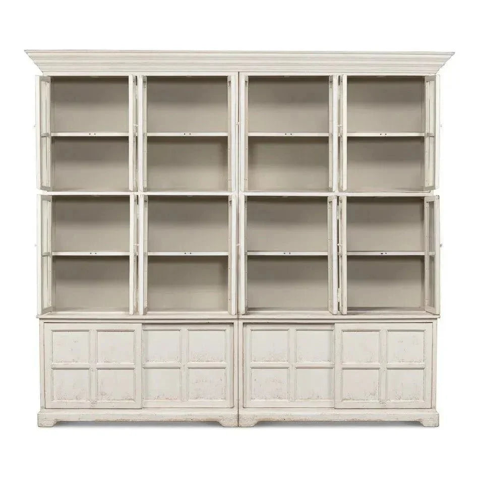 Glass Front Double Curio Bookcase Cabinets - LOOMLAN - Sarreid - Buffets & Curios