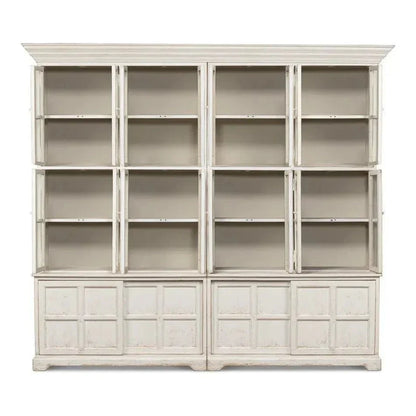 Glass Front Double Curio Bookcase Cabinets - LOOMLAN - Sarreid - Buffets & Curios