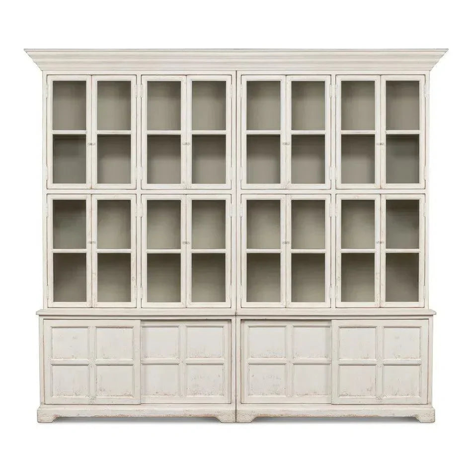 Glass Front Double Curio Bookcase Cabinets - LOOMLAN - Sarreid - Buffets & Curios