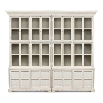 Glass Front Double Curio Bookcase Cabinets - LOOMLAN - Sarreid - Buffets & Curios
