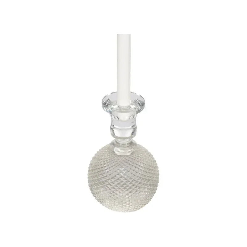 Glass Round Sturdy Design Candleholder - LOOMLAN - Chelsea House - Candle Holders