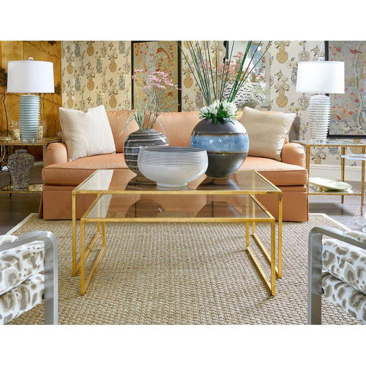 Glass Top Nested Cocktail Table (Set of 2) - LOOMLAN - Chelsea House - Coffee Tables