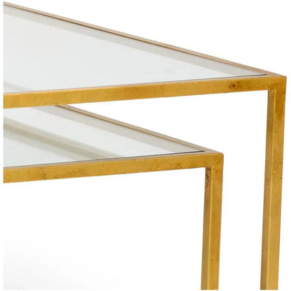 Glass Top Nested Cocktail Table (Set of 2) - LOOMLAN - Chelsea House - Coffee Tables