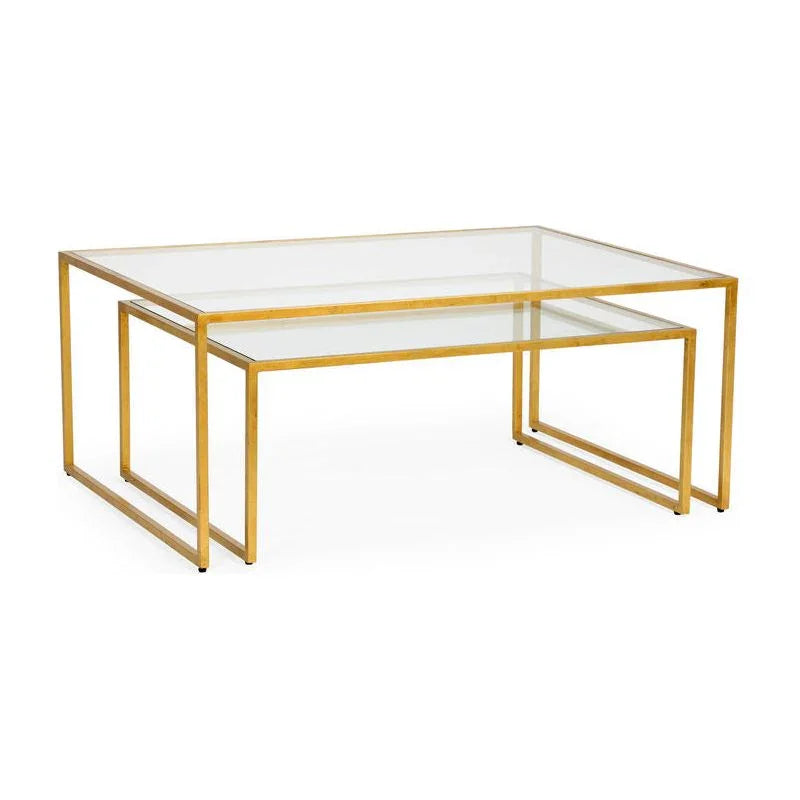Glass Top Nested Cocktail Table (Set of 2) - LOOMLAN - Chelsea House - Coffee Tables
