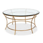 Glass Top Round Coffee Table - LOOMLAN - Sarreid - Coffee Tables