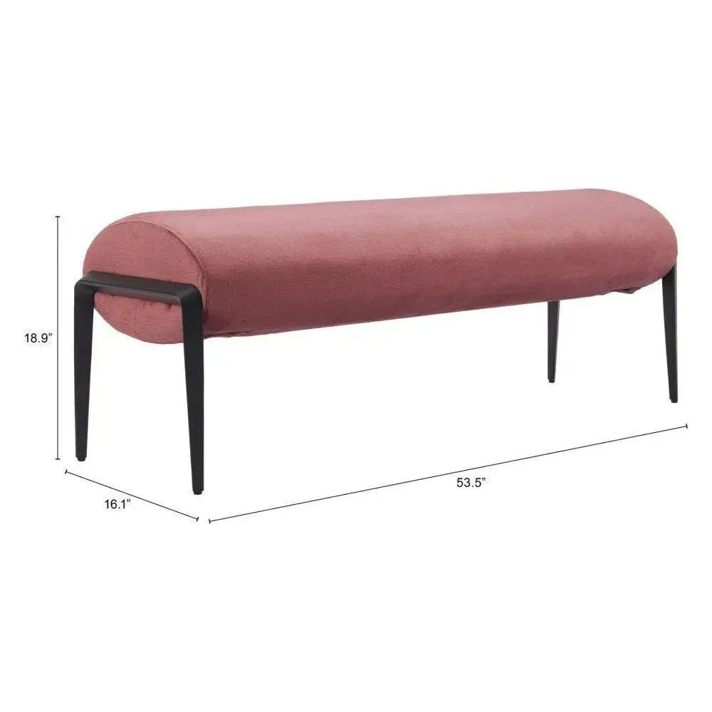 Glatt Wood and Steel Brown Bench - LOOMLAN - Zuo Modern - Bedroom Benches