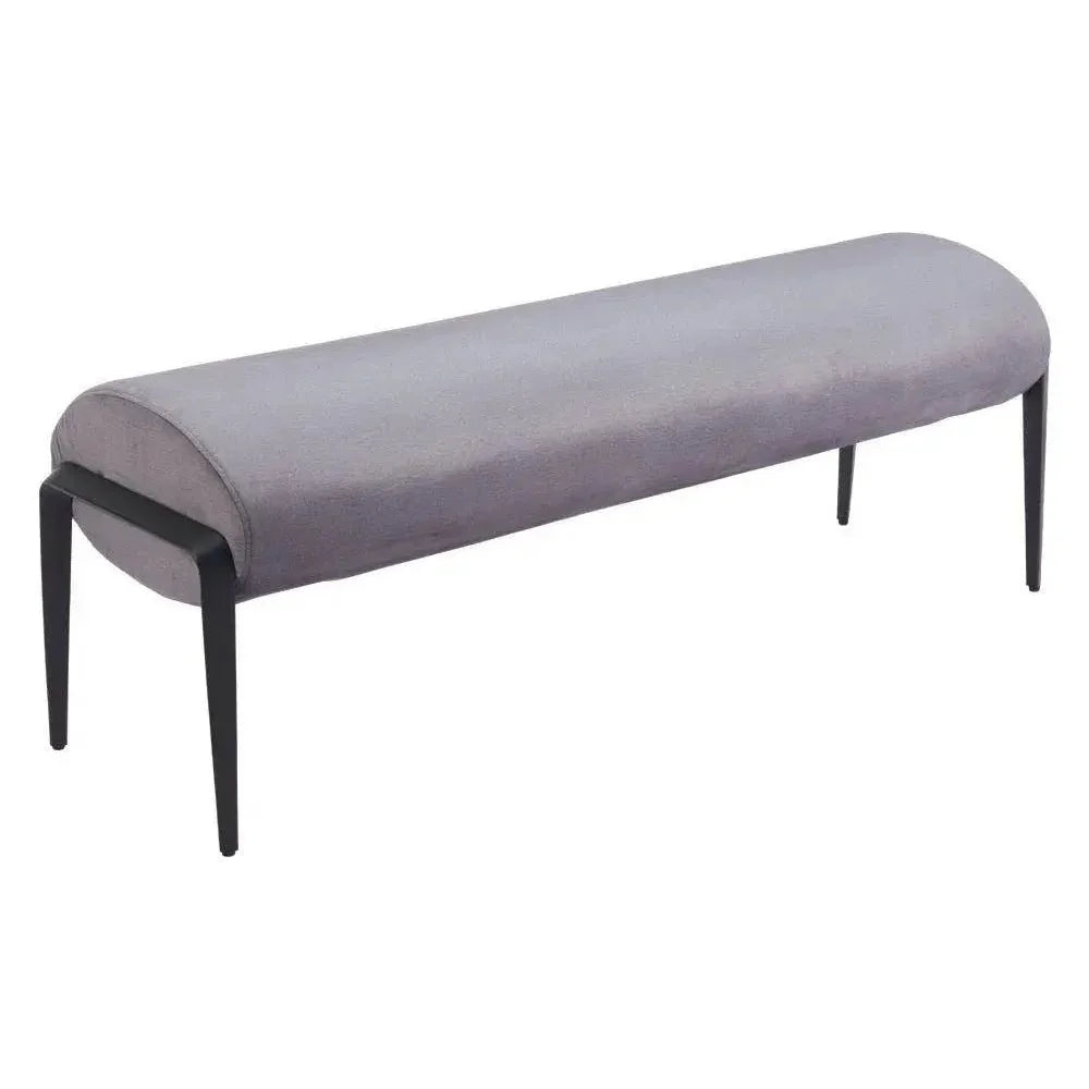 Glatt Wood and Steel Grey Bench - LOOMLAN - Zuo Modern - Bedroom Benches