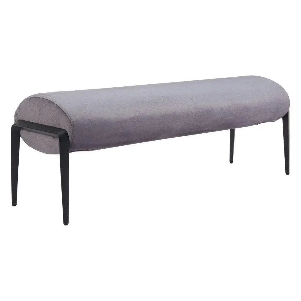Glatt Wood and Steel Grey Bench - LOOMLAN - Zuo Modern - Bedroom Benches