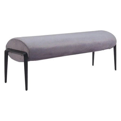 Glatt Wood and Steel Grey Bench - LOOMLAN - Zuo Modern - Bedroom Benches
