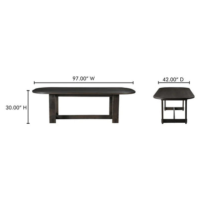 Glenn Solid Neem Wood Brown Dining Table-Dining Tables-Moe's Home-LOOMLAN