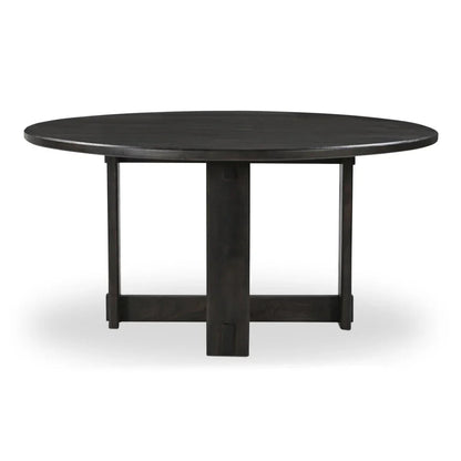 Glenn Solid Neem Wood Brown Dining Table-Dining Tables-Moe's Home-Round-LOOMLAN