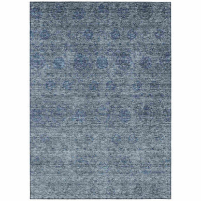 Glenra Blue Washable Indoor - Outdoor Rug - LOOMLAN - LOOMLAN Rugs - Outdoor Rugs