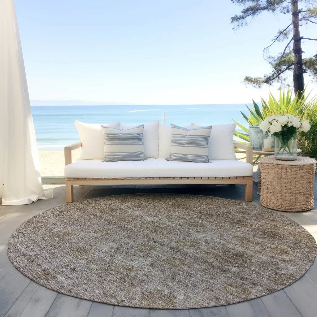 Glenra Brown Washable Indoor - Outdoor Rug - LOOMLAN - LOOMLAN Rugs - Outdoor Rugs