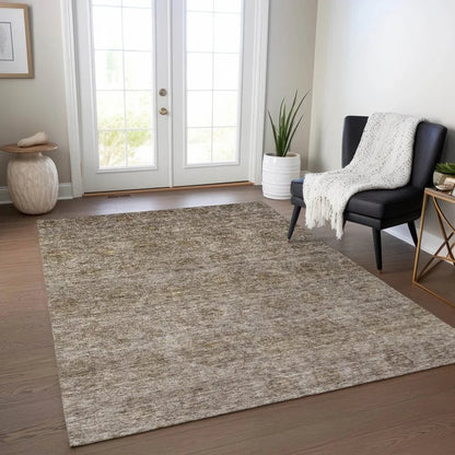 Glenra Brown Washable Indoor - Outdoor Rug - LOOMLAN - LOOMLAN Rugs - Outdoor Rugs