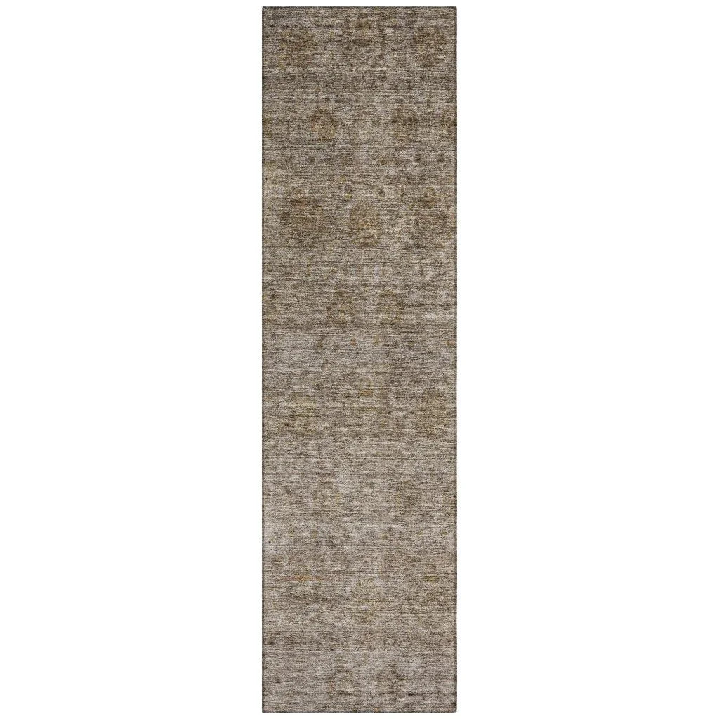 Glenra Brown Washable Indoor - Outdoor Rug - LOOMLAN - LOOMLAN Rugs - Outdoor Rugs