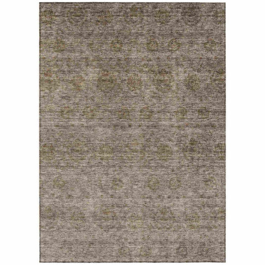 Glenra Brown Washable Indoor - Outdoor Rug - LOOMLAN - LOOMLAN Rugs - Outdoor Rugs
