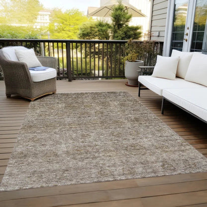 Glenra Brown Washable Indoor - Outdoor Rug - LOOMLAN - LOOMLAN Rugs - Outdoor Rugs