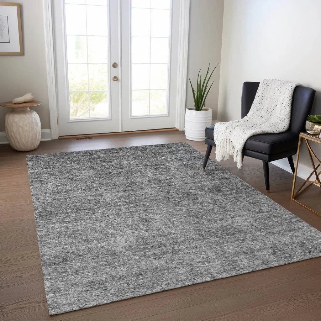 Glenra Gray Washable Indoor - Outdoor Rug - LOOMLAN - LOOMLAN Rugs - Outdoor Rugs