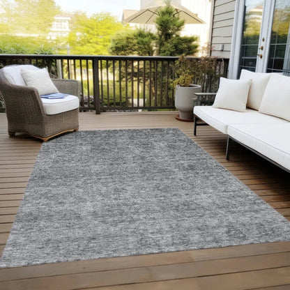 Glenra Gray Washable Indoor - Outdoor Rug - LOOMLAN - LOOMLAN Rugs - Outdoor Rugs