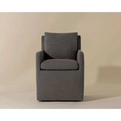 Glenrose Fabric Wheeled Dining Chair - LOOMLAN - SUNPAN - Dining Chairs