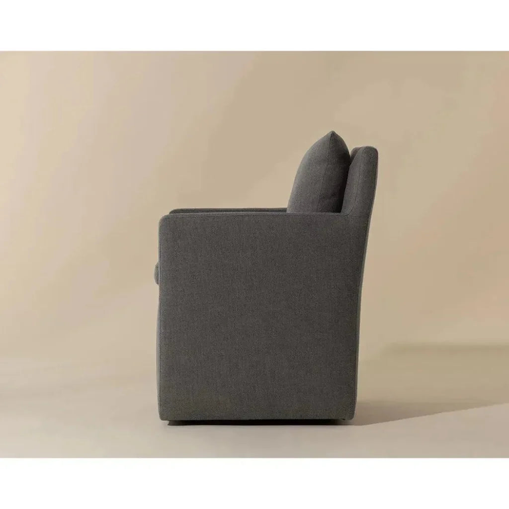 Glenrose Fabric Wheeled Dining Chair - LOOMLAN - SUNPAN - Dining Chairs