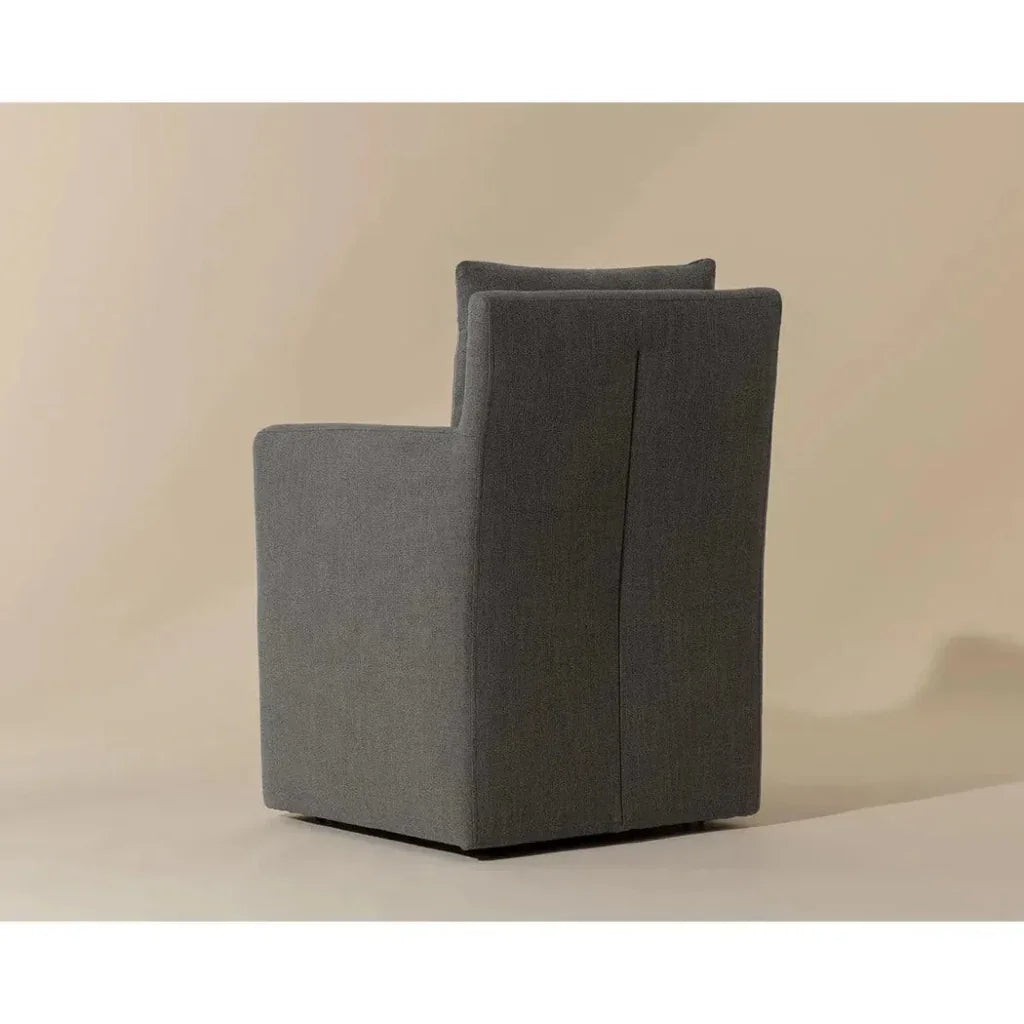 Glenrose Fabric Wheeled Dining Chair - LOOMLAN - SUNPAN - Dining Chairs