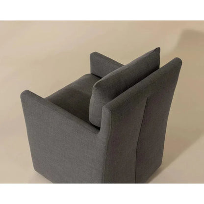 Glenrose Fabric Wheeled Dining Chair - LOOMLAN - SUNPAN - Dining Chairs