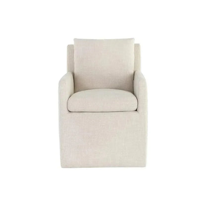 Glenrose Fabric Wheeled Dining Chair - LOOMLAN - SUNPAN - Dining Chairs