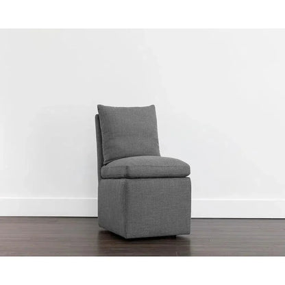 Glenrose Fabric Wheeled Dining Chair - LOOMLAN - SUNPAN - Dining Chairs