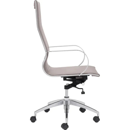 Glider High Back Office Chair Taupe-Office Chairs-Zuo Modern-LOOMLAN