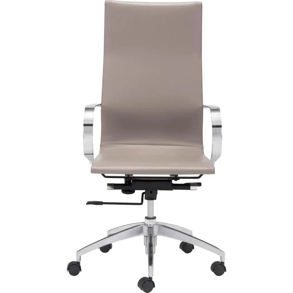 Glider High Back Office Chair Taupe-Office Chairs-Zuo Modern-LOOMLAN